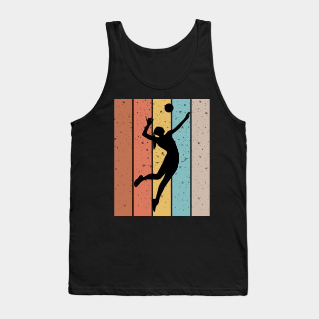 Volleyball Spiker in Silhouette Beautiful Vintage Colorful Background Tank Top by docferds